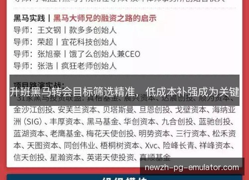 升班黑马转会目标筛选精准,低成本补强成为关键 升班黑马转会目标筛选精准,低成本补强成为关键